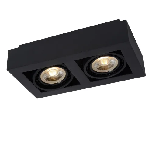 Светильник накладной Zefix 09120/24/30 Lucide чёрный 2 лампы, основание чёрное в стиле современный прямоугольный фото 4